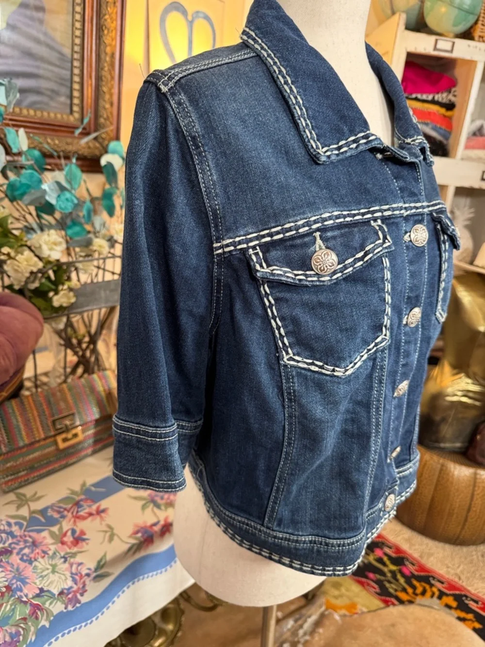 Y2K Lane Bryant Dark Indigo Denim Piece with Contrast Stitching